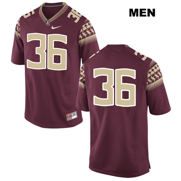 Men's NCAA Nike Florida State Seminoles #36 Brandon Barrett College No Name Red Stitched Authentic Football Jersey MMJ5869QR